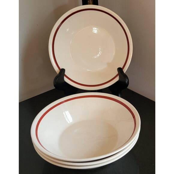 Vintage Hand-painted Lunastone Bowls Matching #1527 Forest Flowers (4 Set) 6.5" - Picture 8 of 12